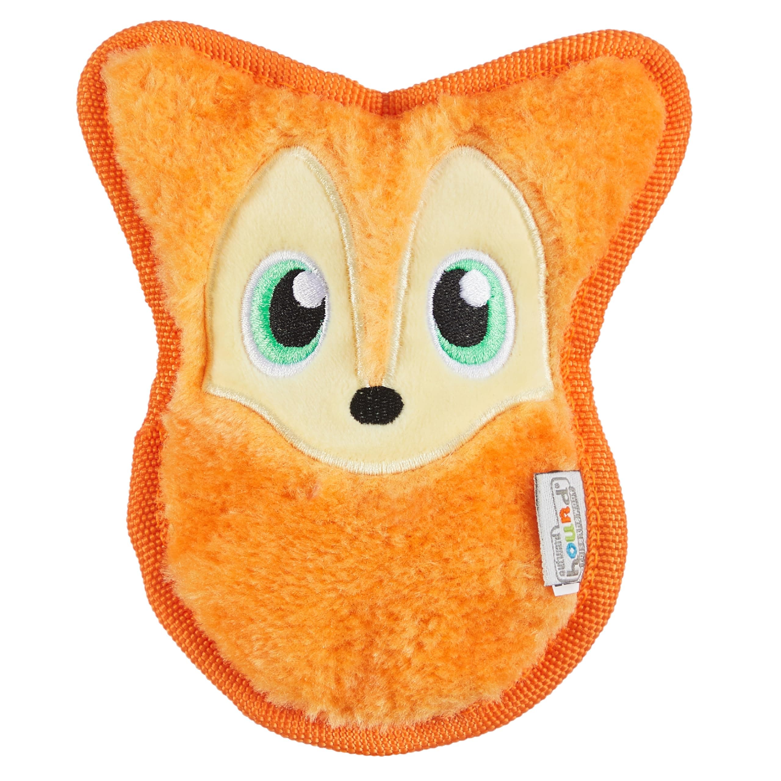 Durablez Tough Plush Squeaky Dog Toy, Fox, Orange, XS