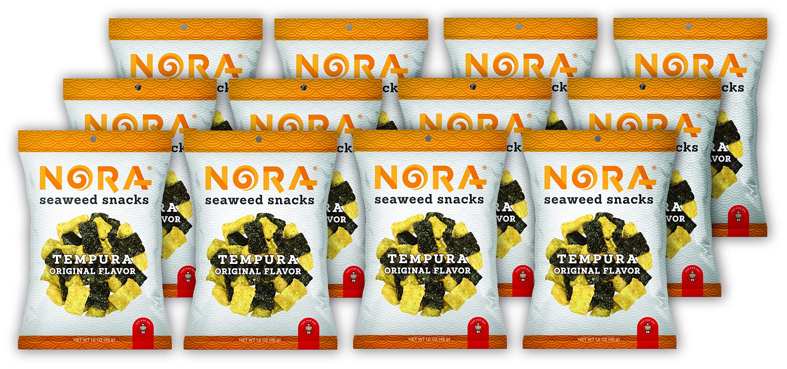 NORA Tempura Seaweed Original- Premium Seaweed Snack (12 count, 45g pack)