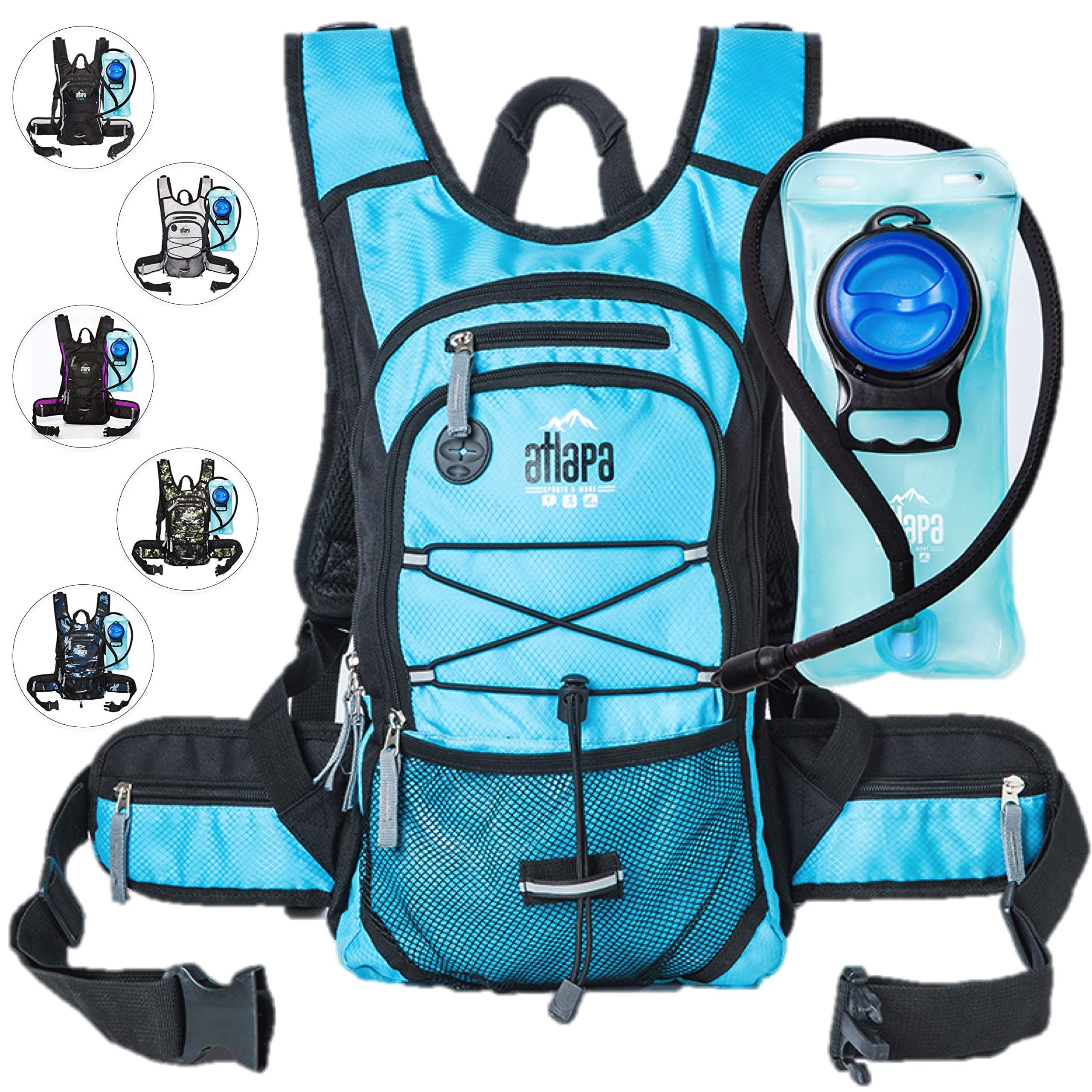 Lightweight Hydration Backpack 2L TPU Leak Proof Water Bladder Insulated Pocket Cold Storage Padded Shoulder Adjustable Straps Daypack for Hiking Skiing Running Cycling