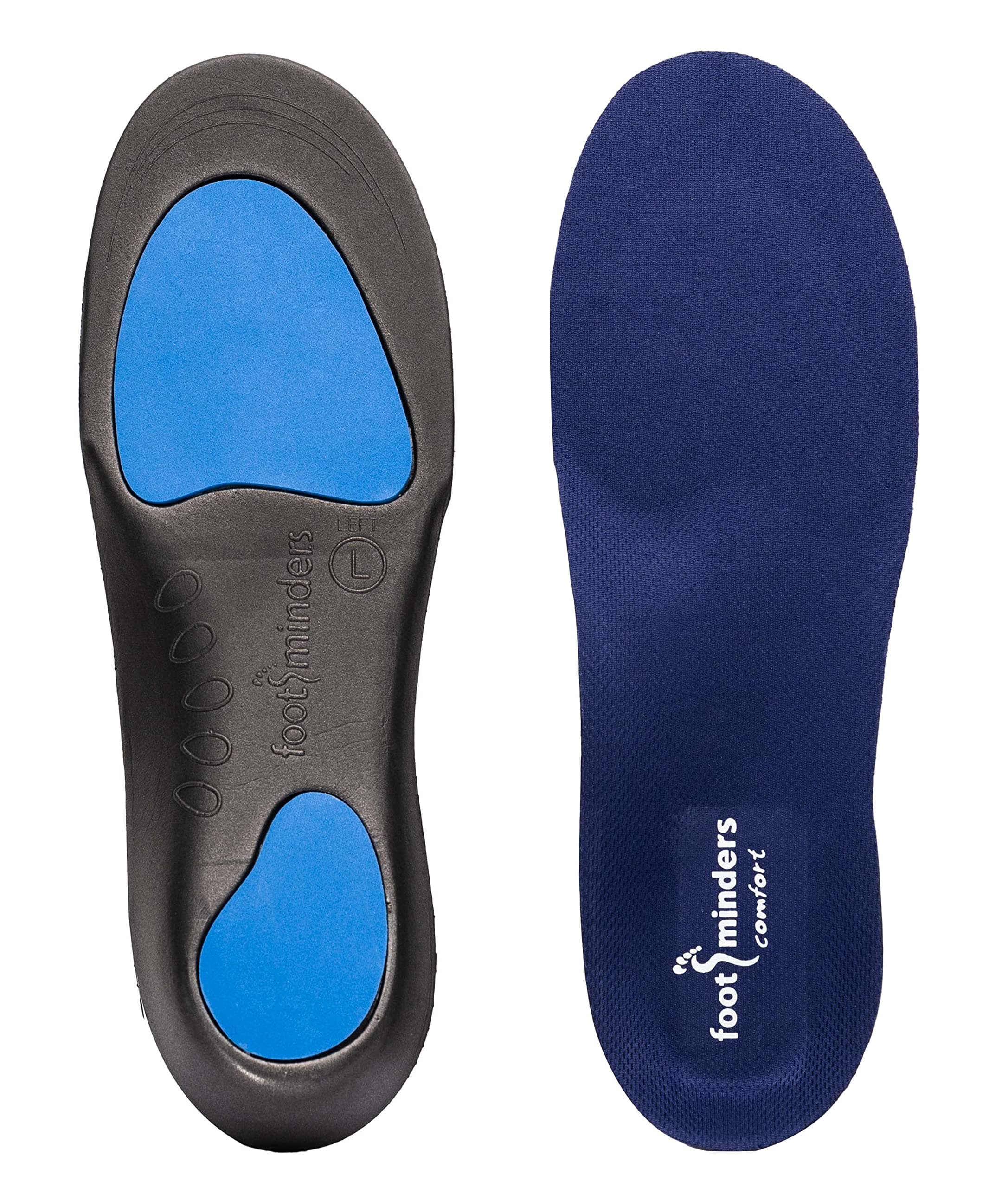 Footminders Comfort Orthotic Arch Support Insoles for Sport Shoes and Work Boots (Pair) (X-Small: Men 3½ - 5 Women 4½ - 6) - Relieve Foot Pain Due to Flat Feet and Plantar Fasciitis
