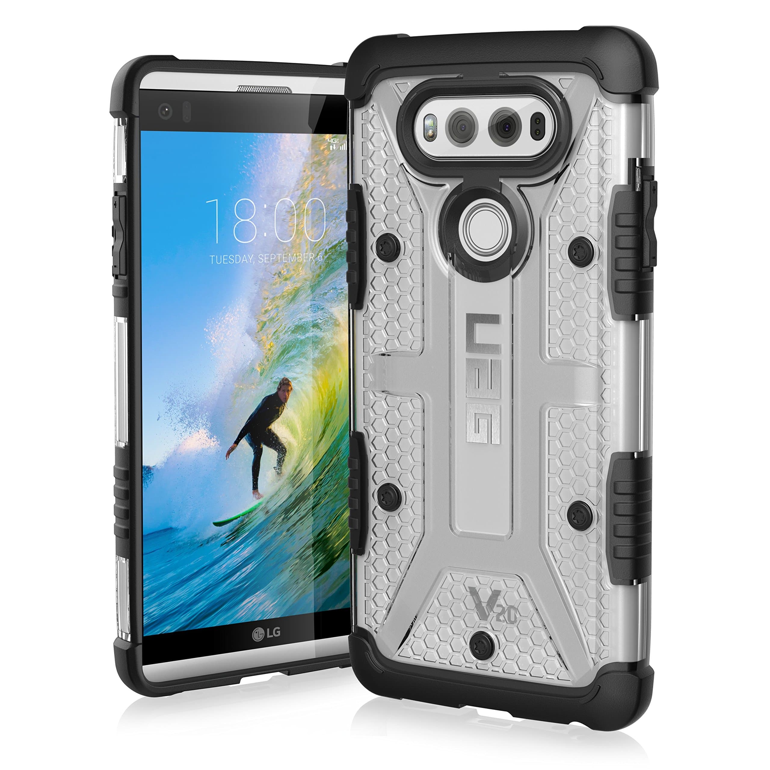 URBAN ARMOR GEAR [UAG Compatible with LG V20 Case Plasma Feather-Light Rugged [Ice] Military Drop Tested Phone Case