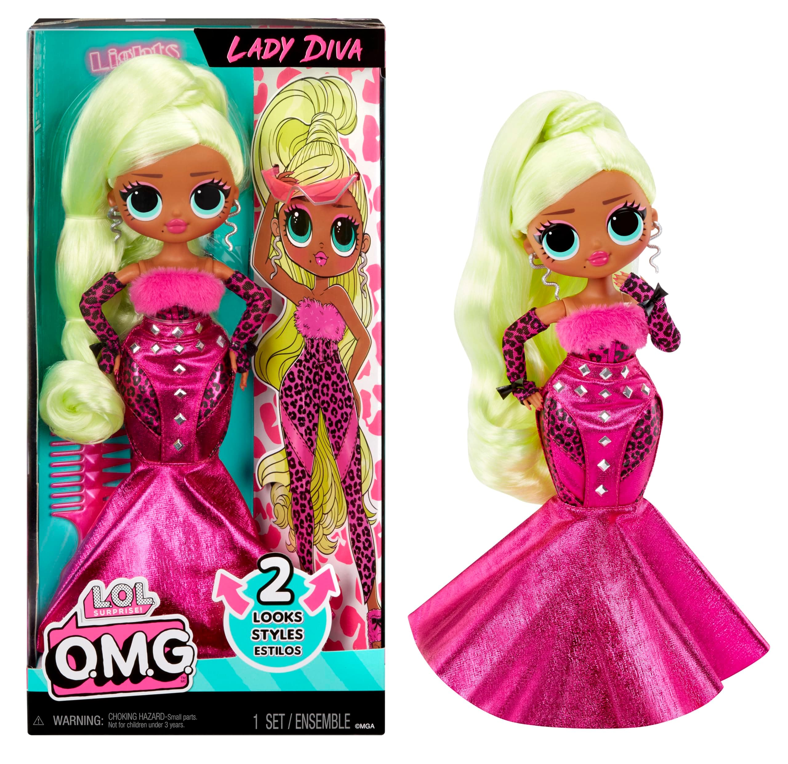 OMG Fashion Doll - Lady Diva - With Multiple Surprises including Transforming Fashions and Fabulous Accessories – Great for Kids Ages 4+