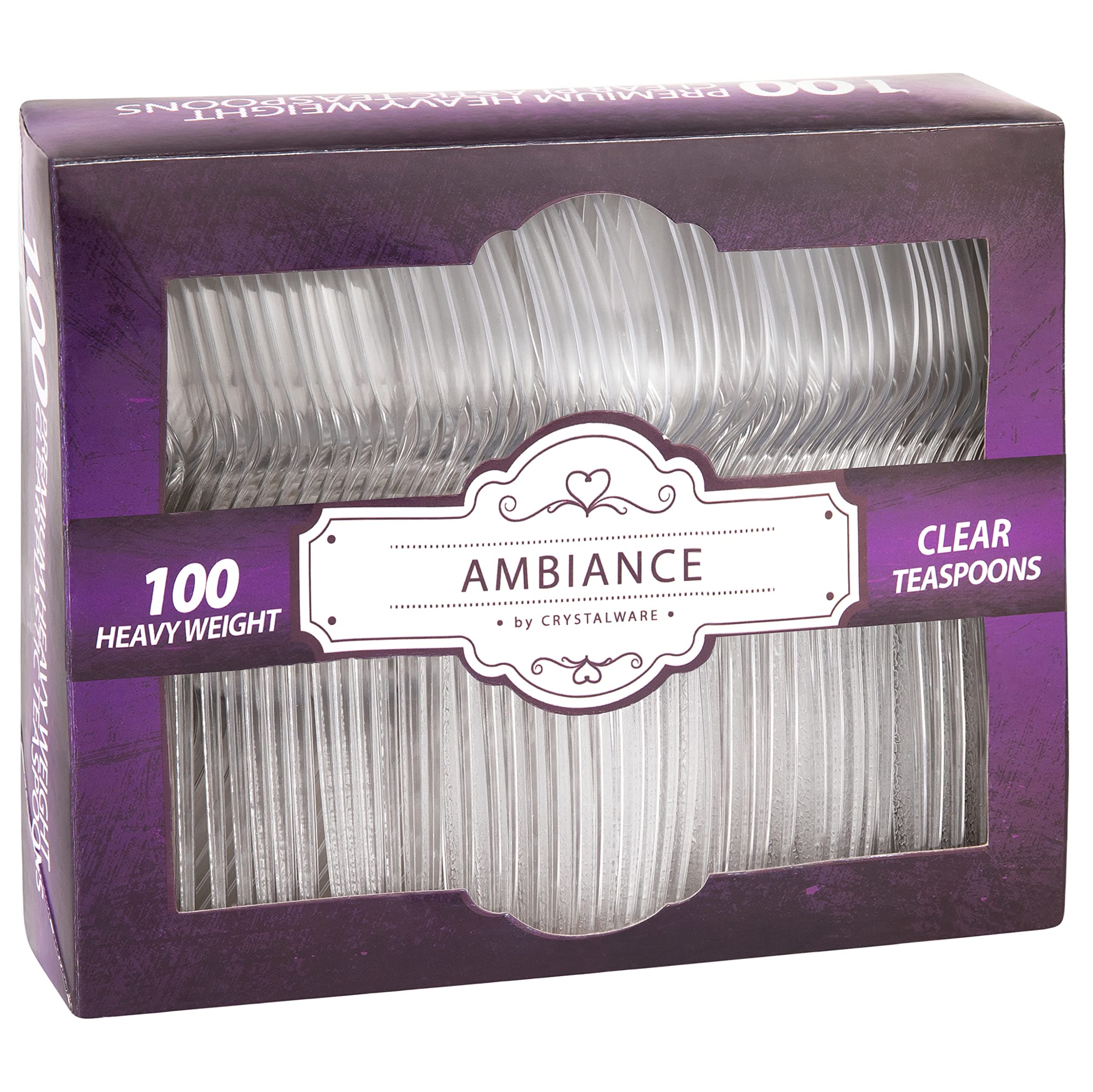 Clear Plastic Spoons, Heavy Weight Disposable, 100 Count