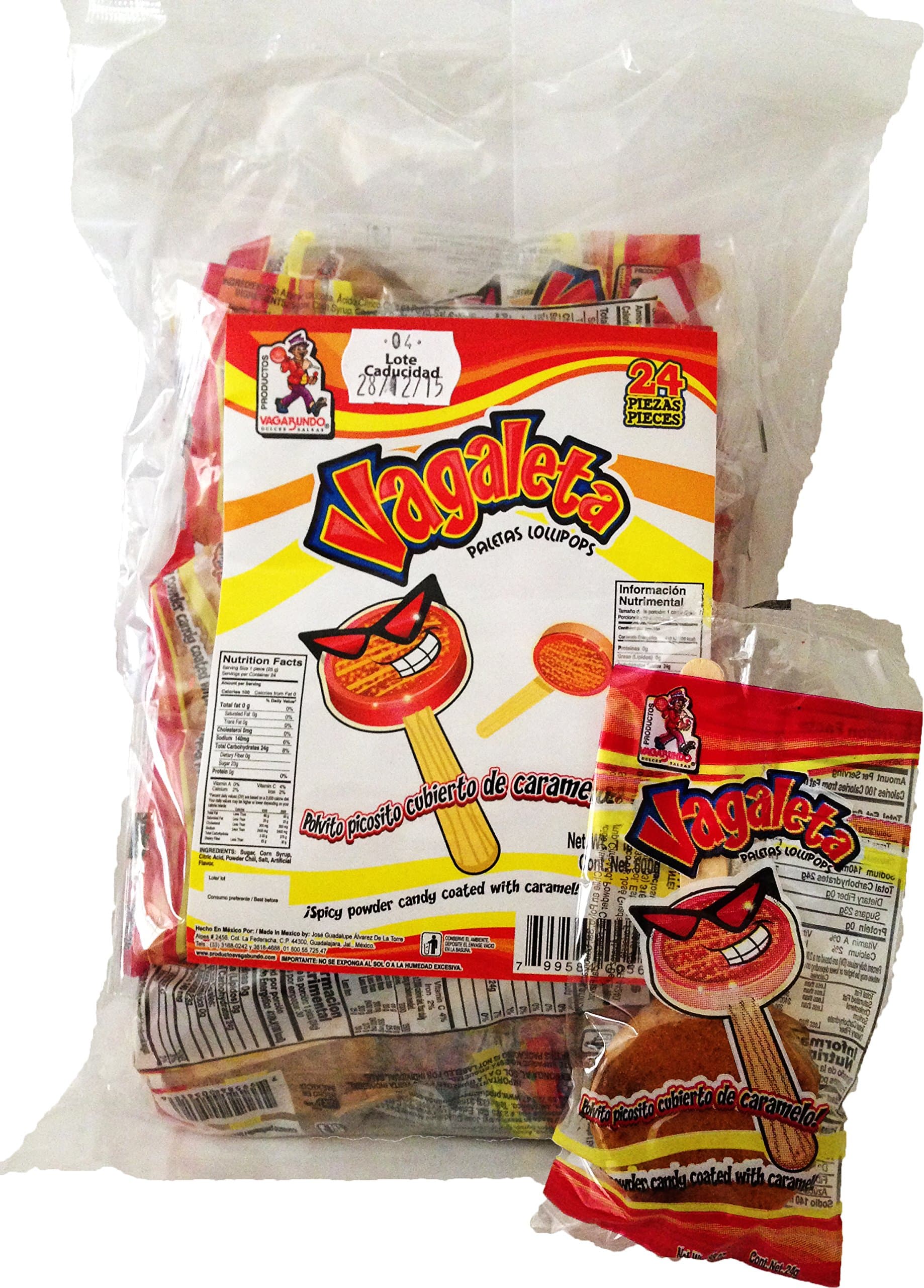 Vagaleta / paleta de caramelo con chile / caramel with chili lollipop / mexican candies / all mexican sweets