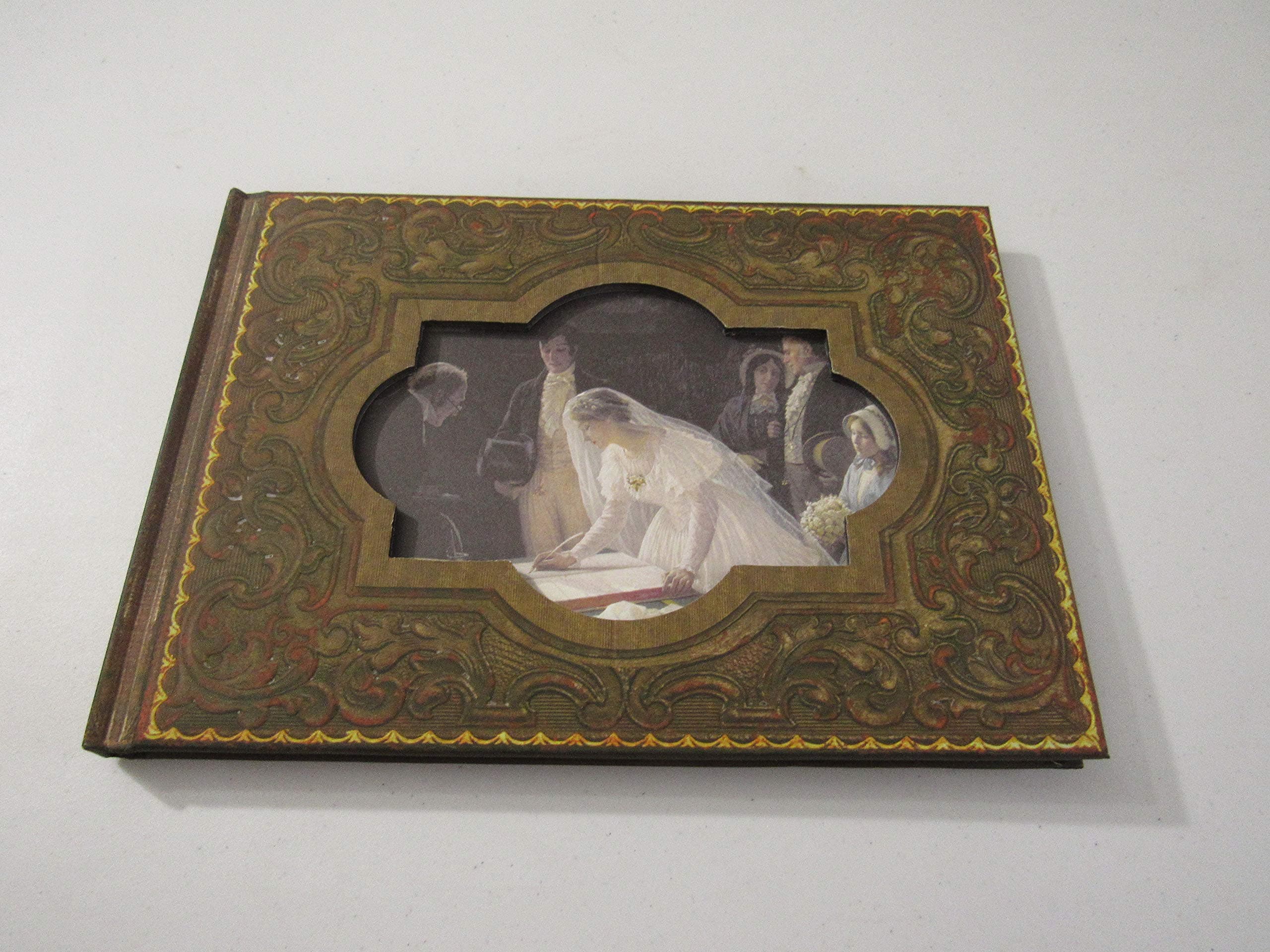 Vintage Collection Brown and Gold Wedding Guest Book