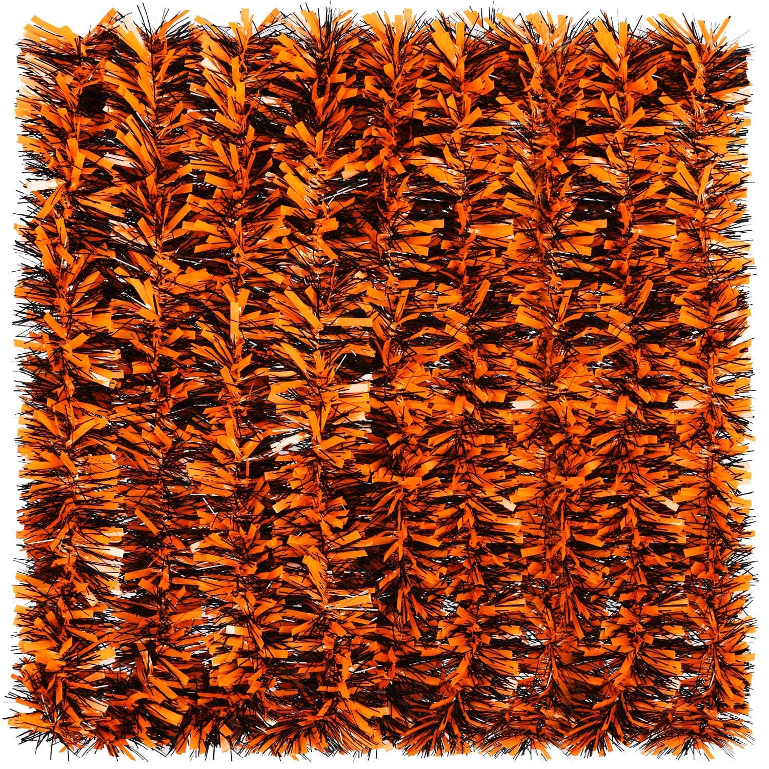 WILLBOND Halloween Tinsel Garland Shiny Garland Metallic Hanging Decorations for Halloween Party Holiday Supplies (Black, Orange)