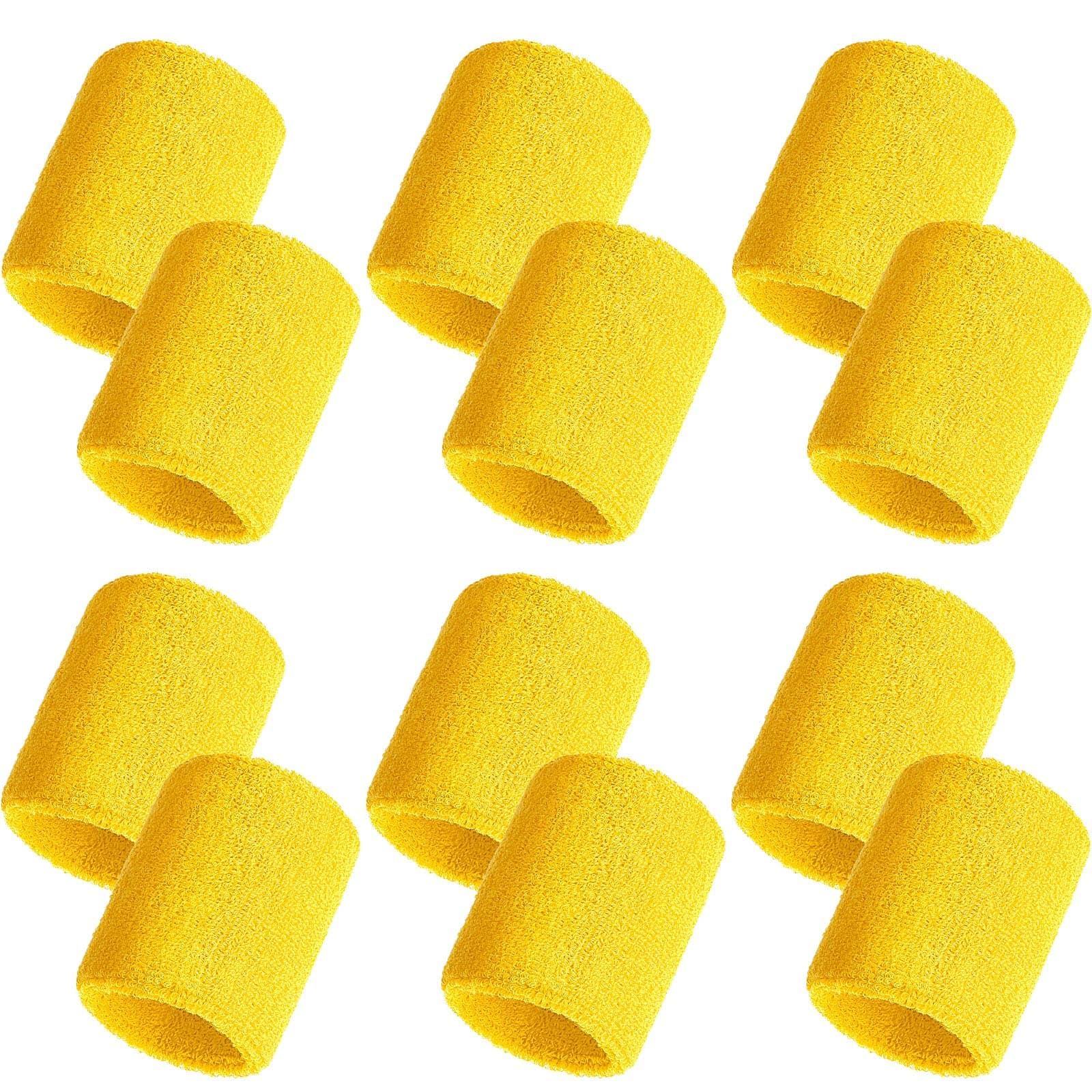 Bememo 12 Pack Wristbands Sweatband for Women Men, Neon Colored Sport Wrist Bands, Tennis Football Basketball Sweatbands, Moisture Wicking Arm Bands for Working Out