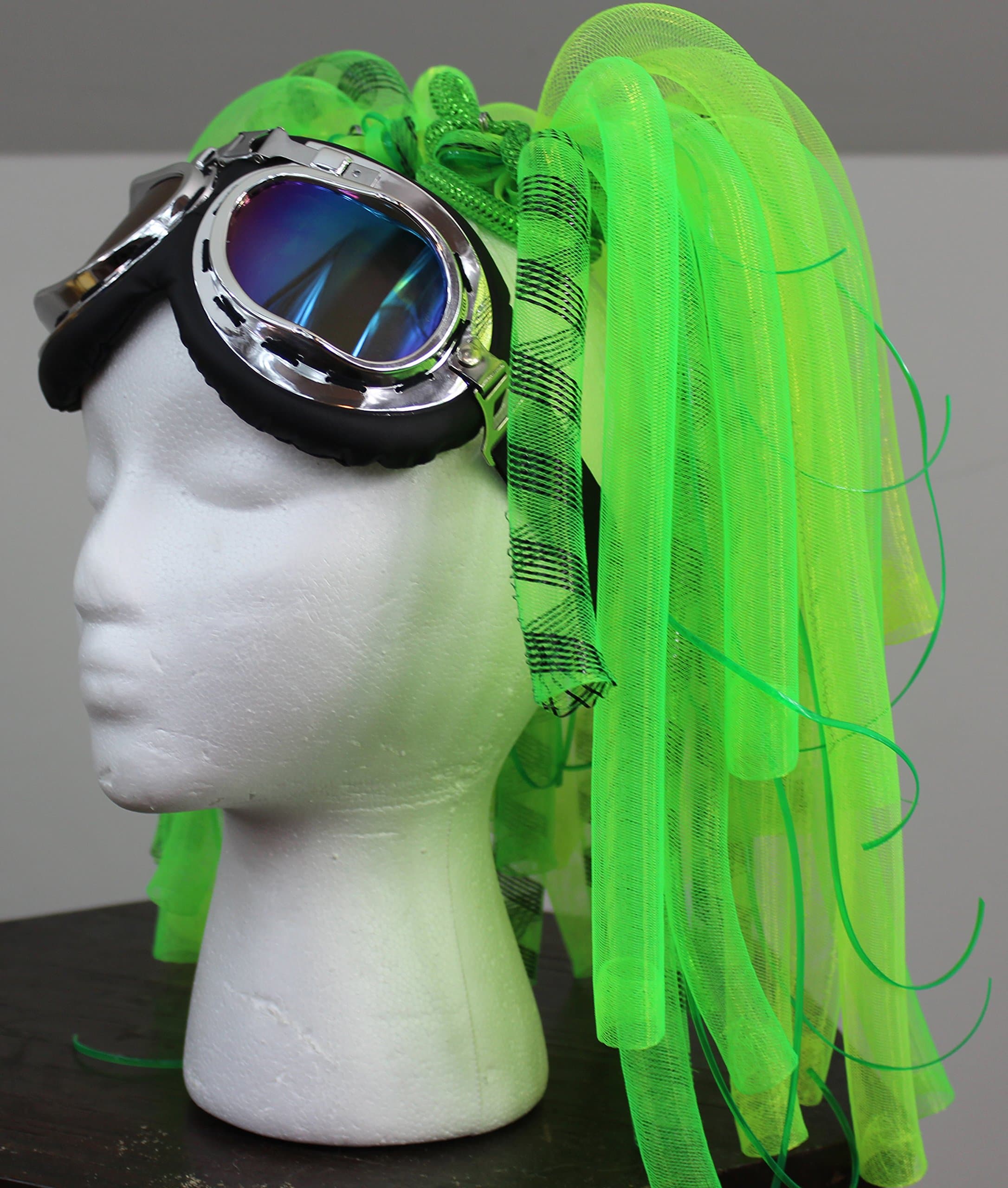 Cyberlox Neon Green Cyber Locks Cyberpunk Cyber Hair Falls- Acid Storm