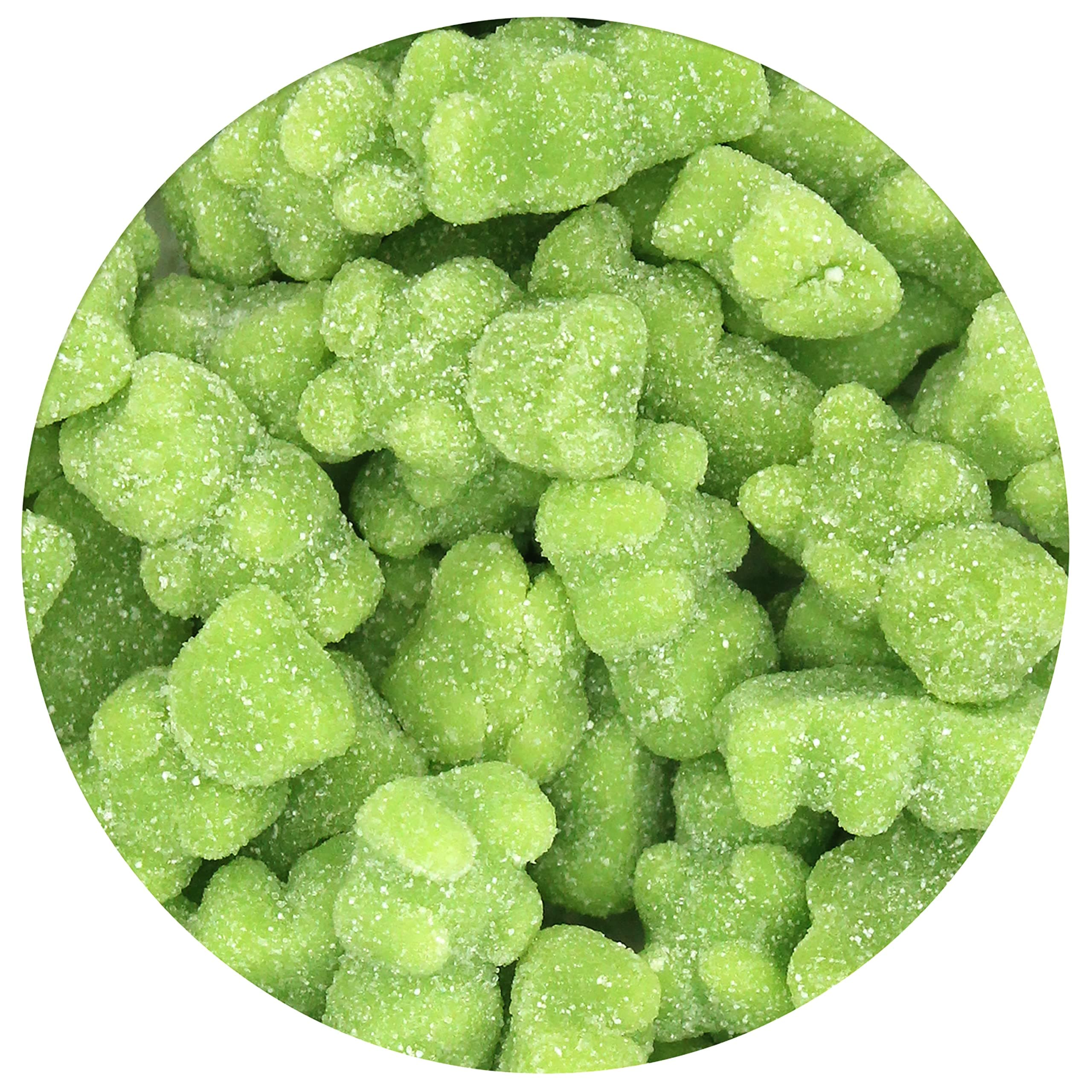 Green Gummy Bears Sugared, 2.2 Pound Bag, Green Candy Green Apple Flavored, The Hampton Popcorn & Candy Company