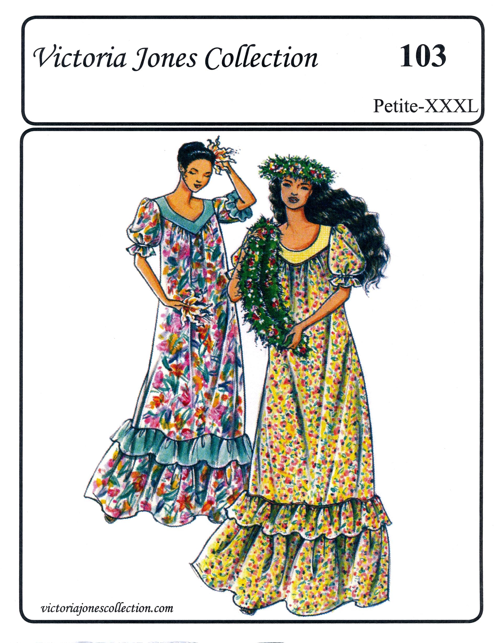 Ladies Classic Hawaiian Muumuu Sewing Pattern #103