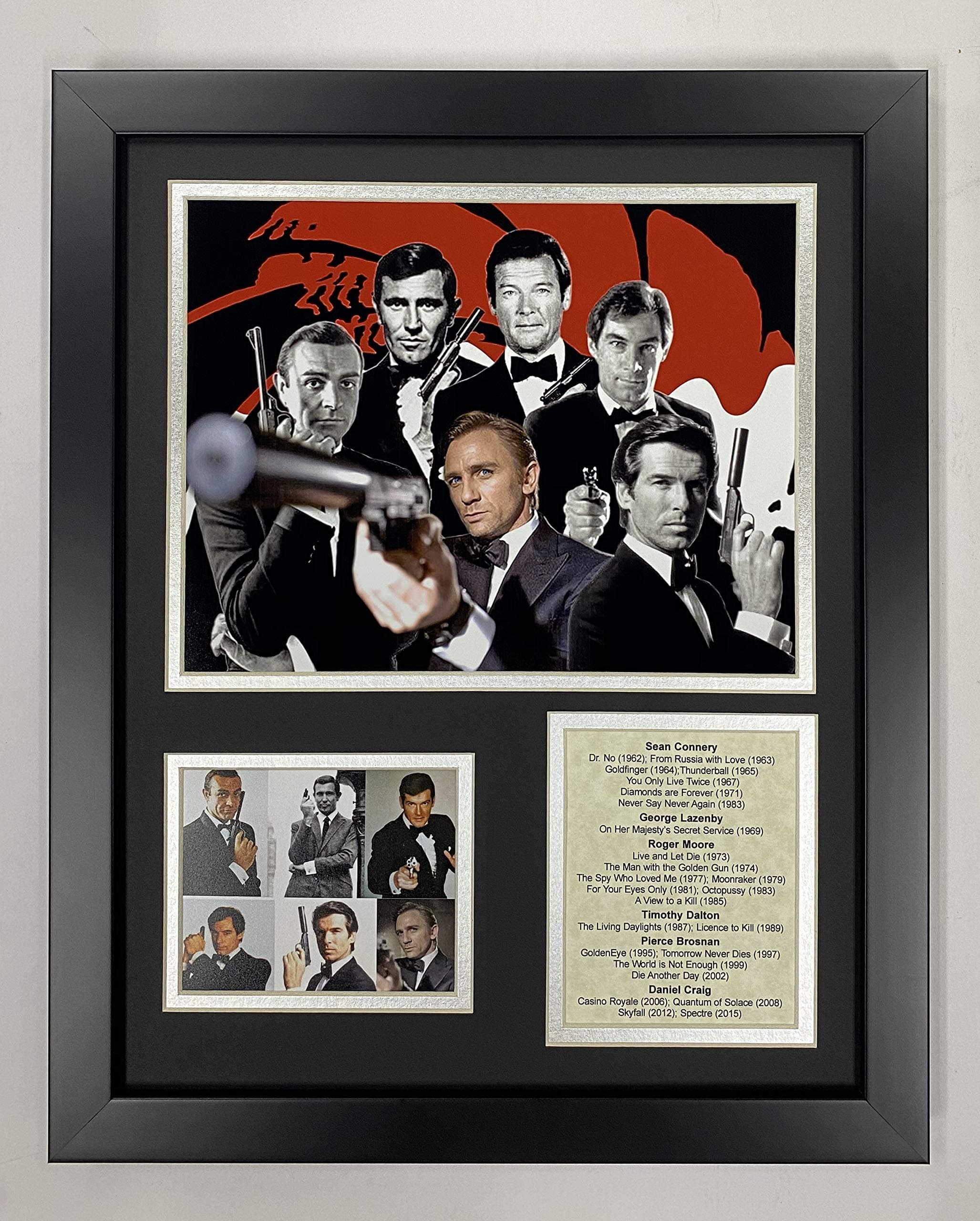 Legends Never Die James Bond Framed Photo Collage, 11 x 14", (16117U)