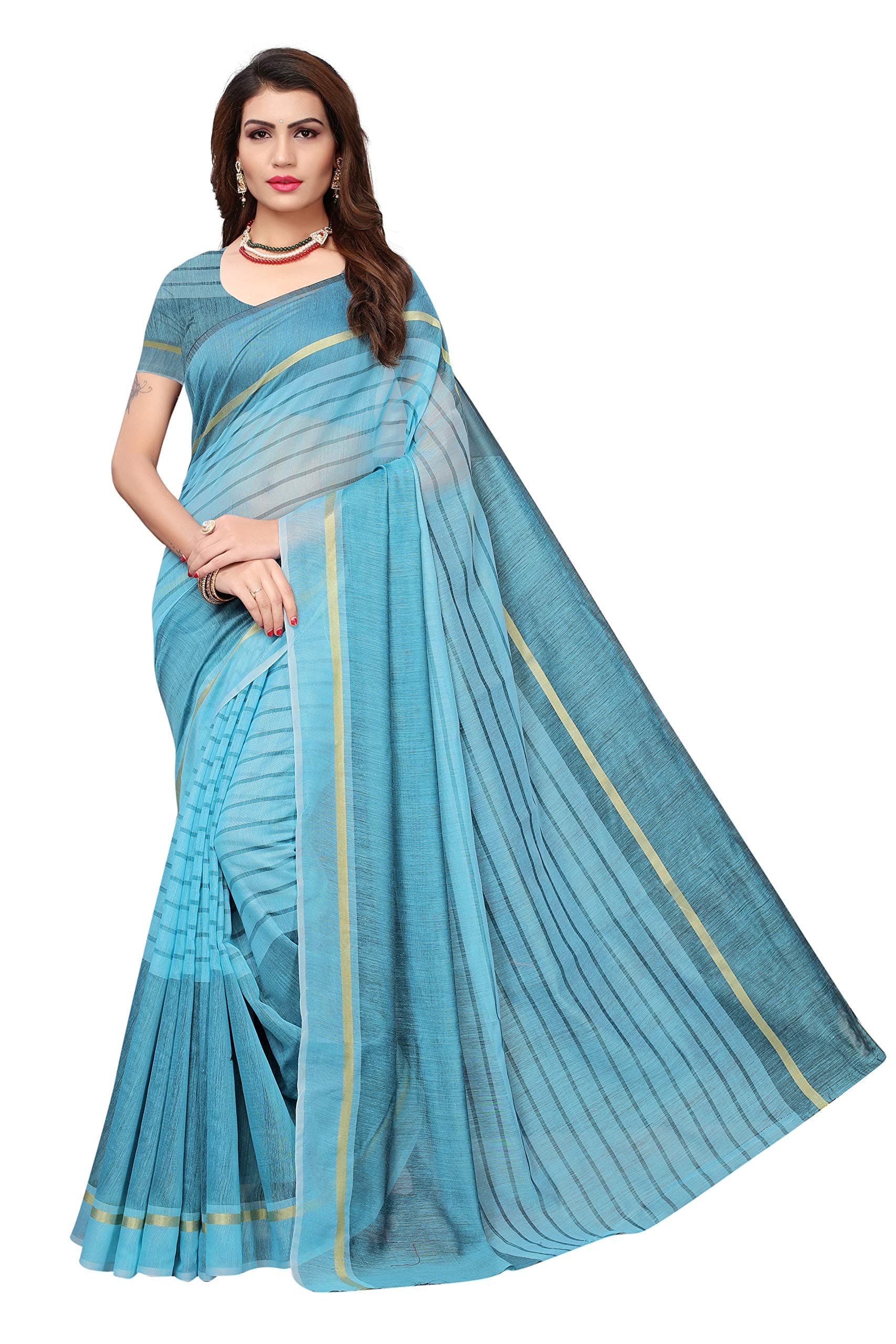 GoSriKi Women Saree with Blouse Piece