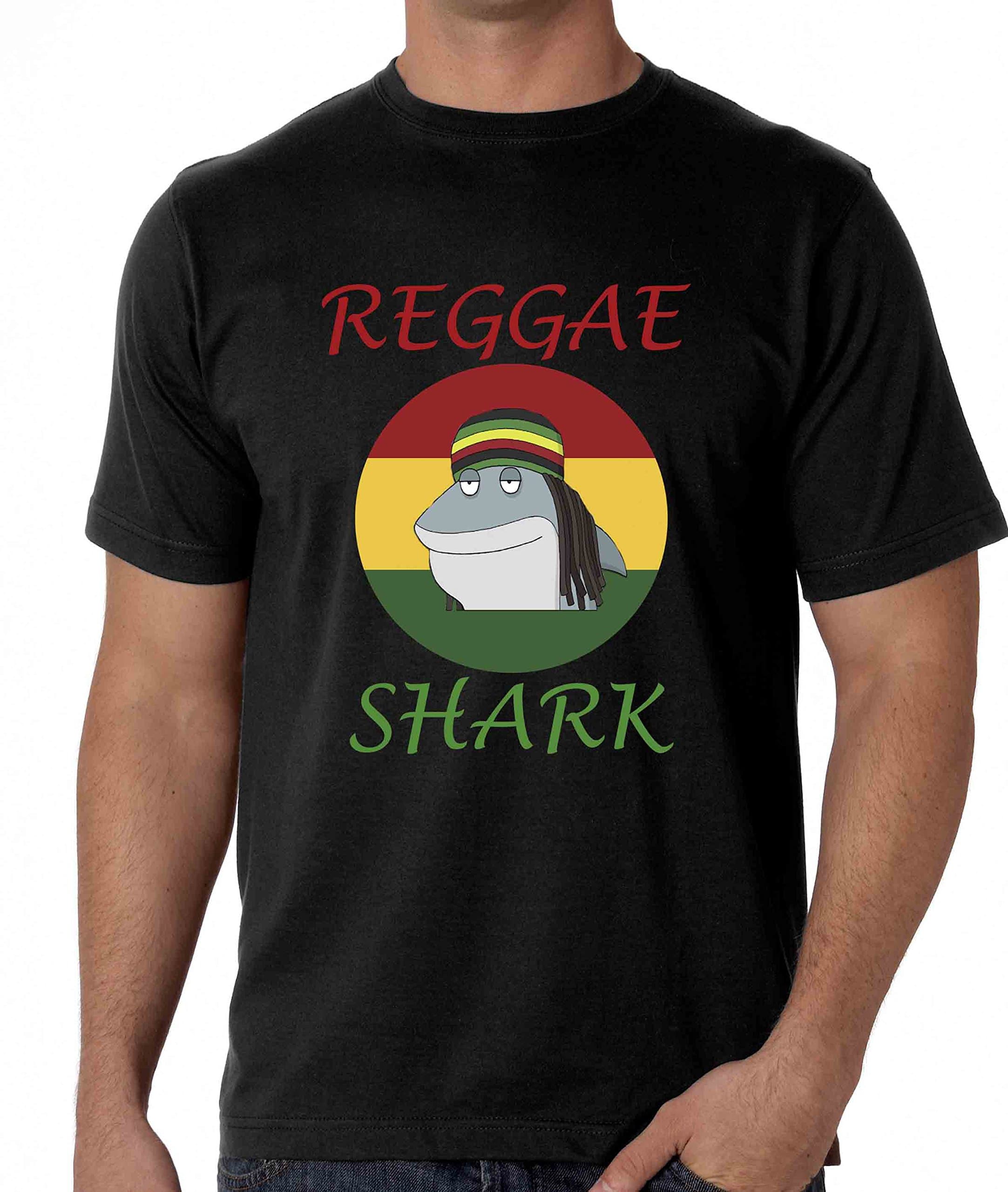 DETOURN Reggae Shark Rasta Cool Man T-Shirt