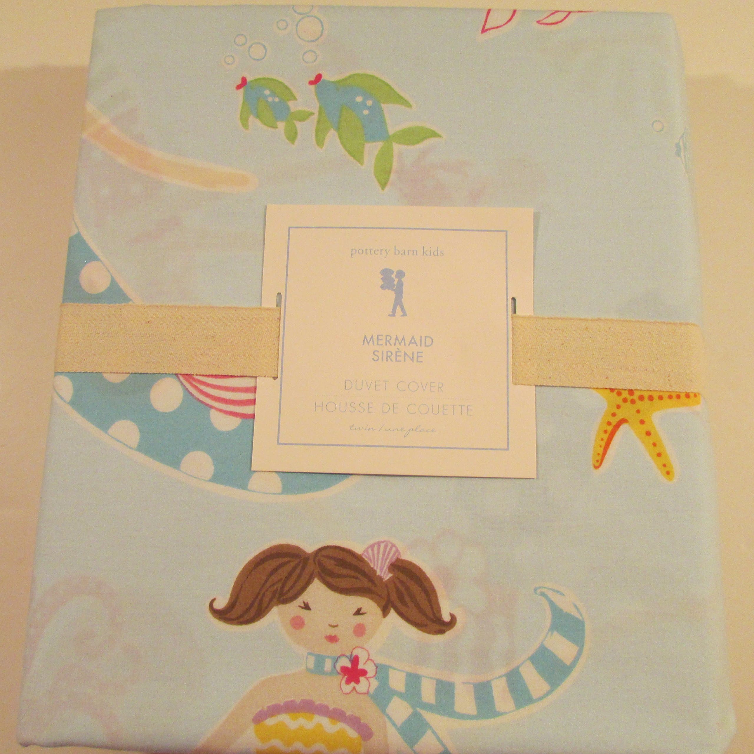 Pottery Barn Kids MERMAID Twin Duvet Cover~