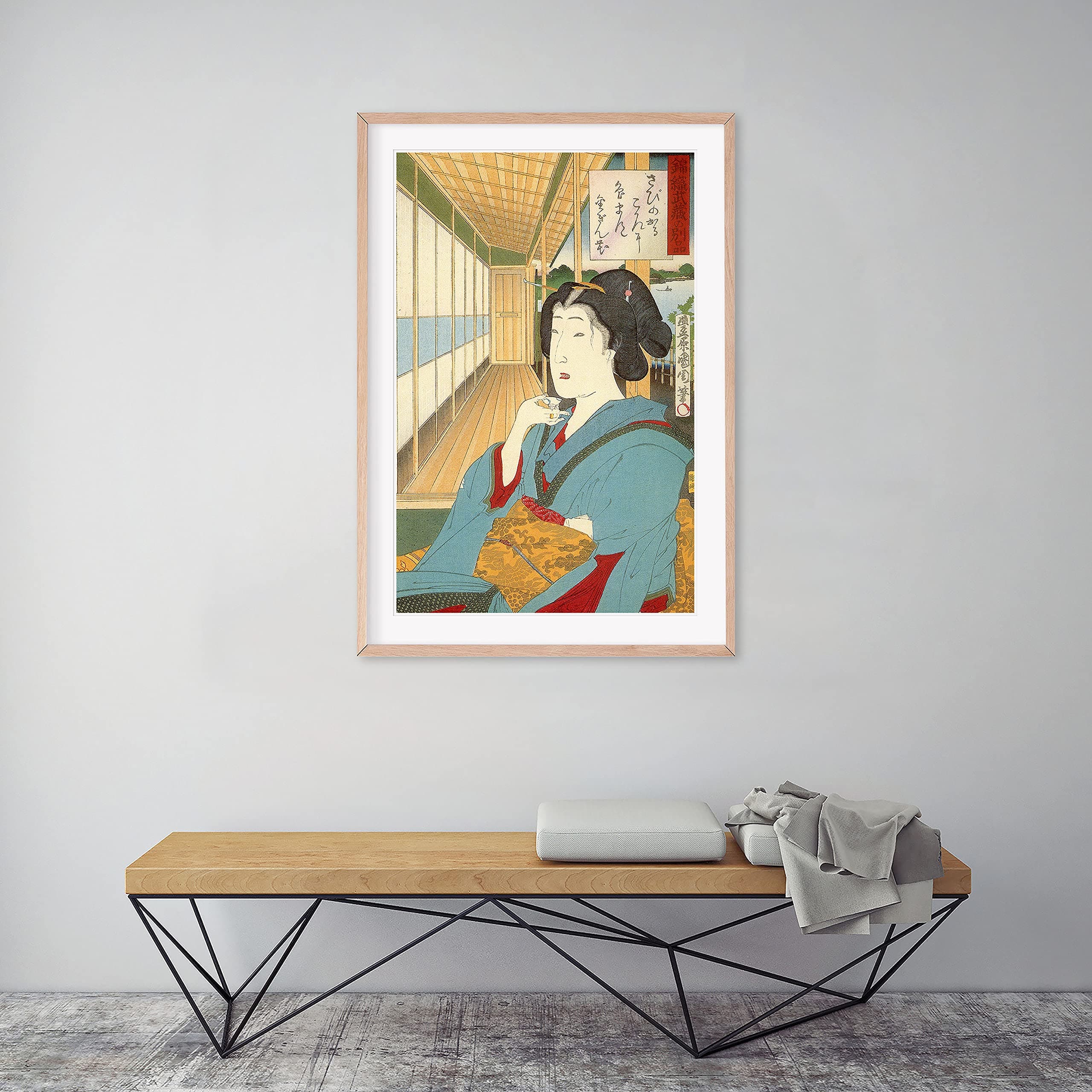 Beauty drinking tea 1883 Japanese Art