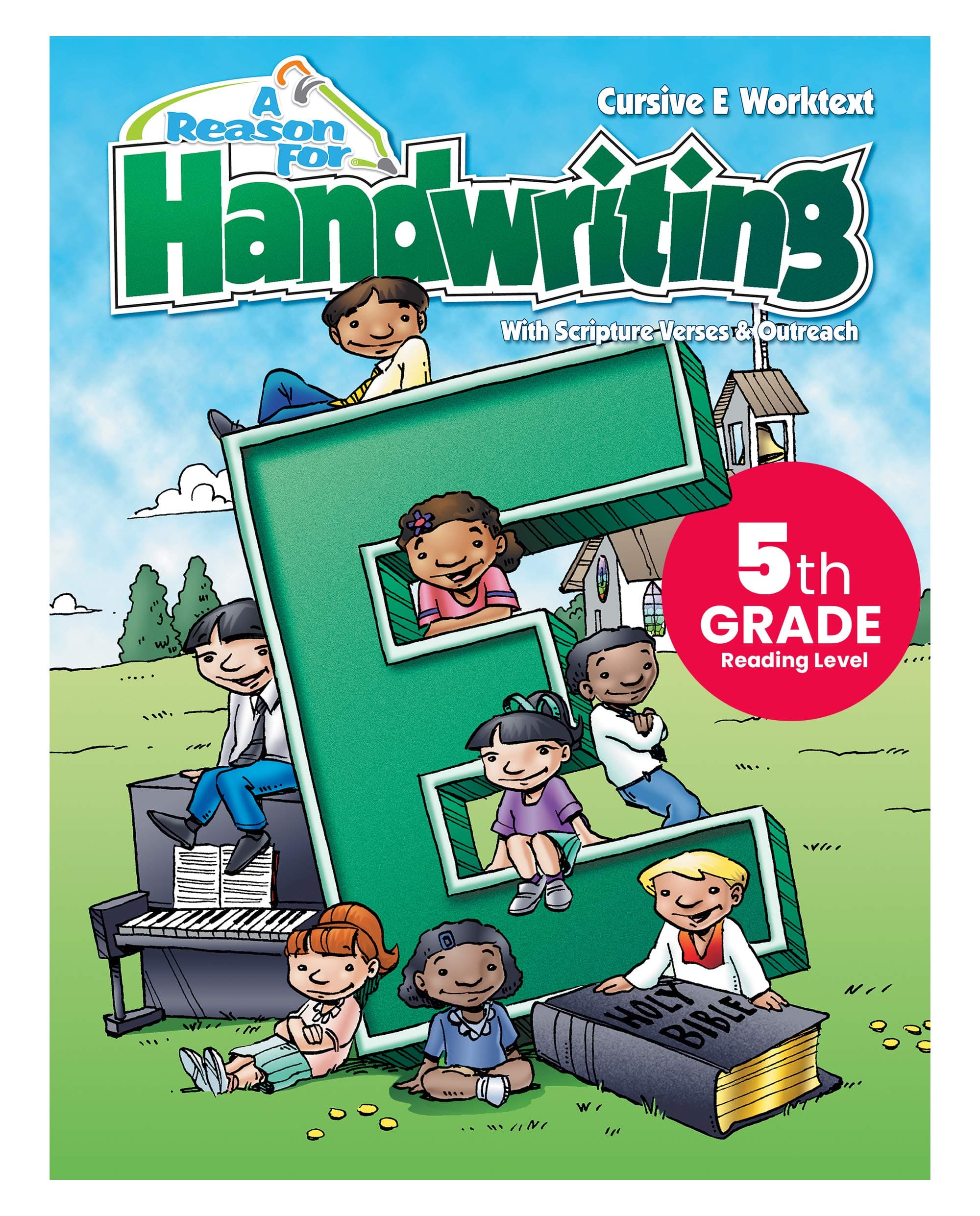 A Reason For 5th Grade Handwriting Workbook Level E - Learning Workbooks Kids Age 9-11 - Practice Paper Books Spelling and Reading Fifth Grader - Homeschool Resource to Learn Scri