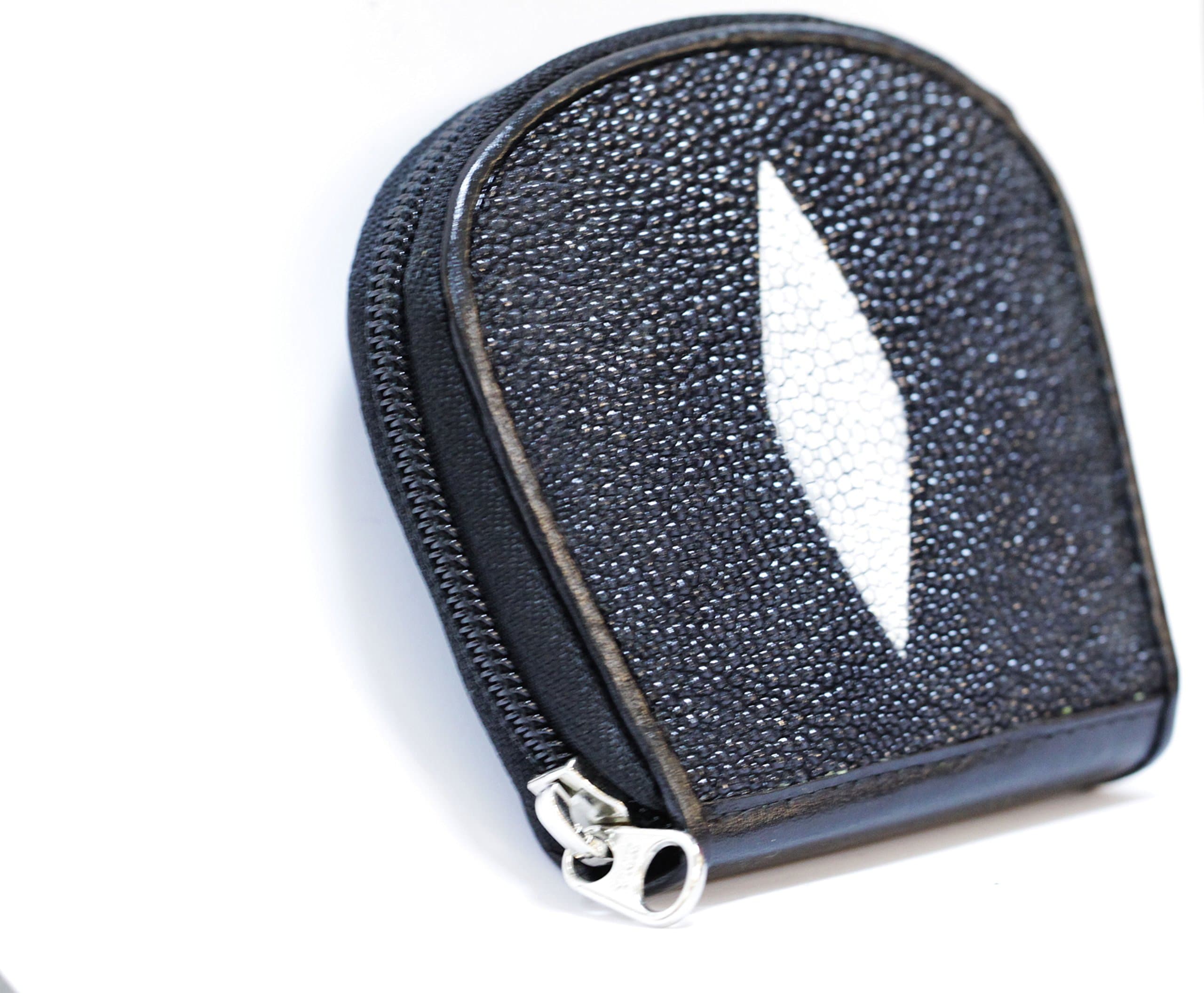 Stingray Wallet Men Leather Wallet Genuie Leather Black Bifold Coin Wallet Black