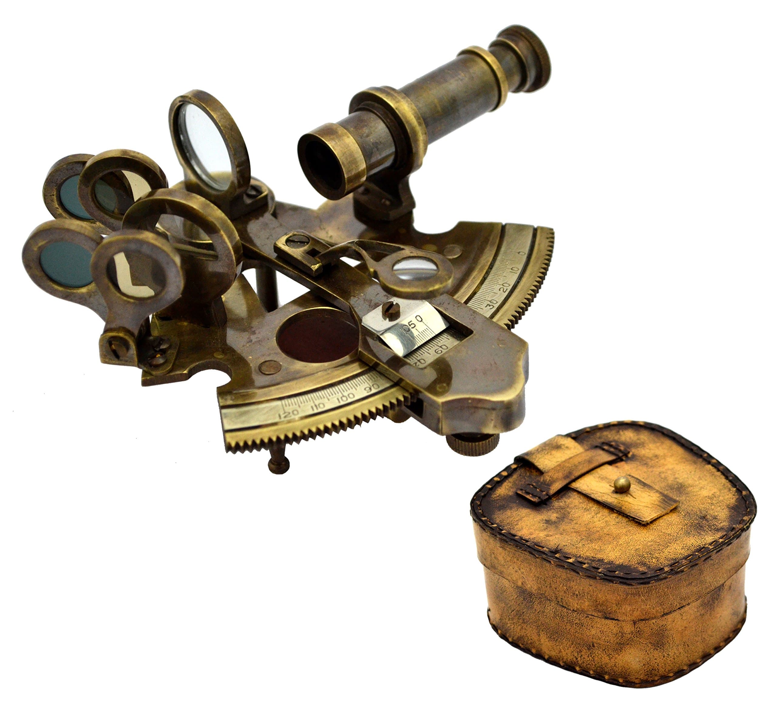 Antique Sextant Replica for Sale Marine Navigation Navigation Buy Brass Sextant - With Leather Case