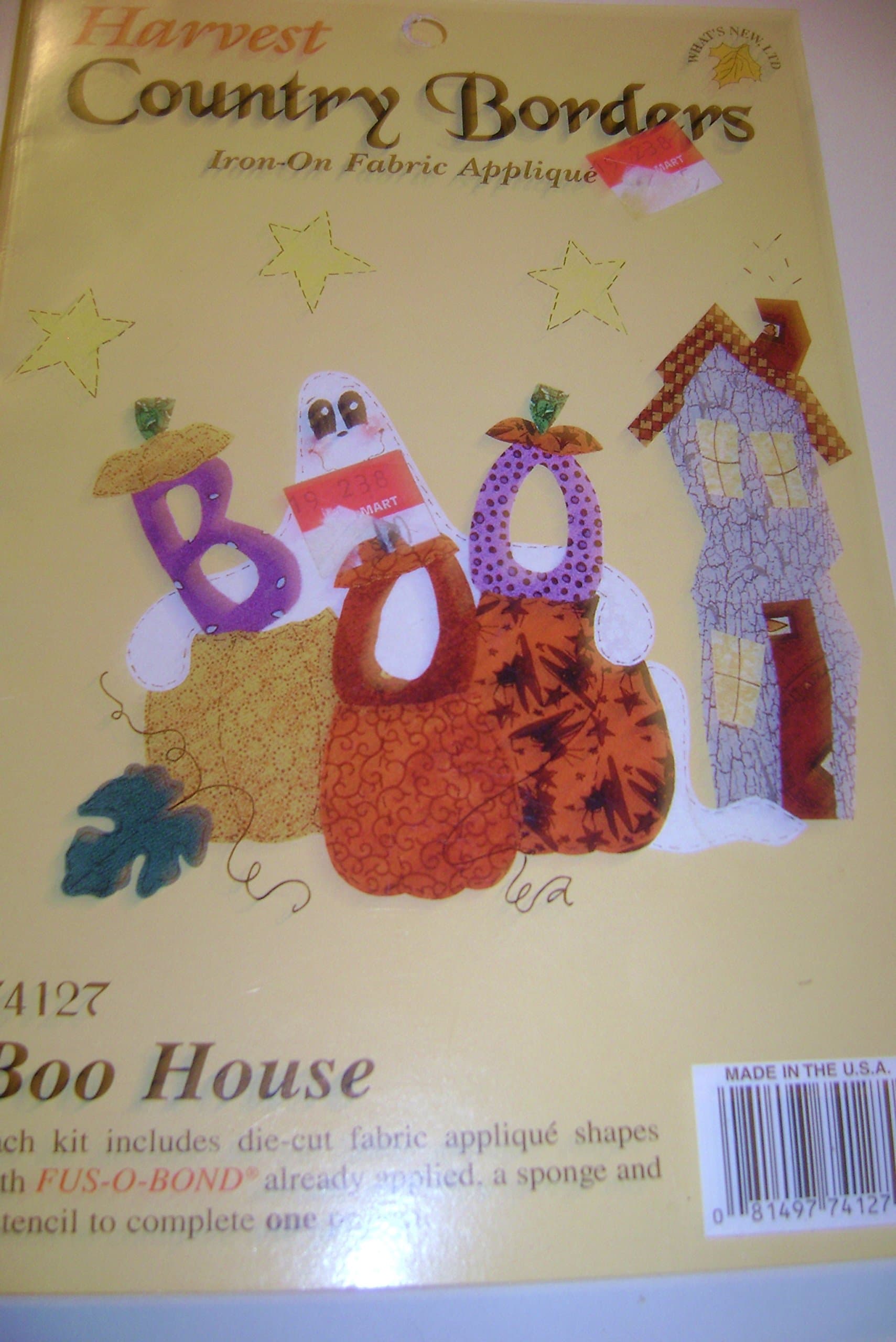 Harvest Country Borders Iron On Fabric Appliques Halloween Boo House
