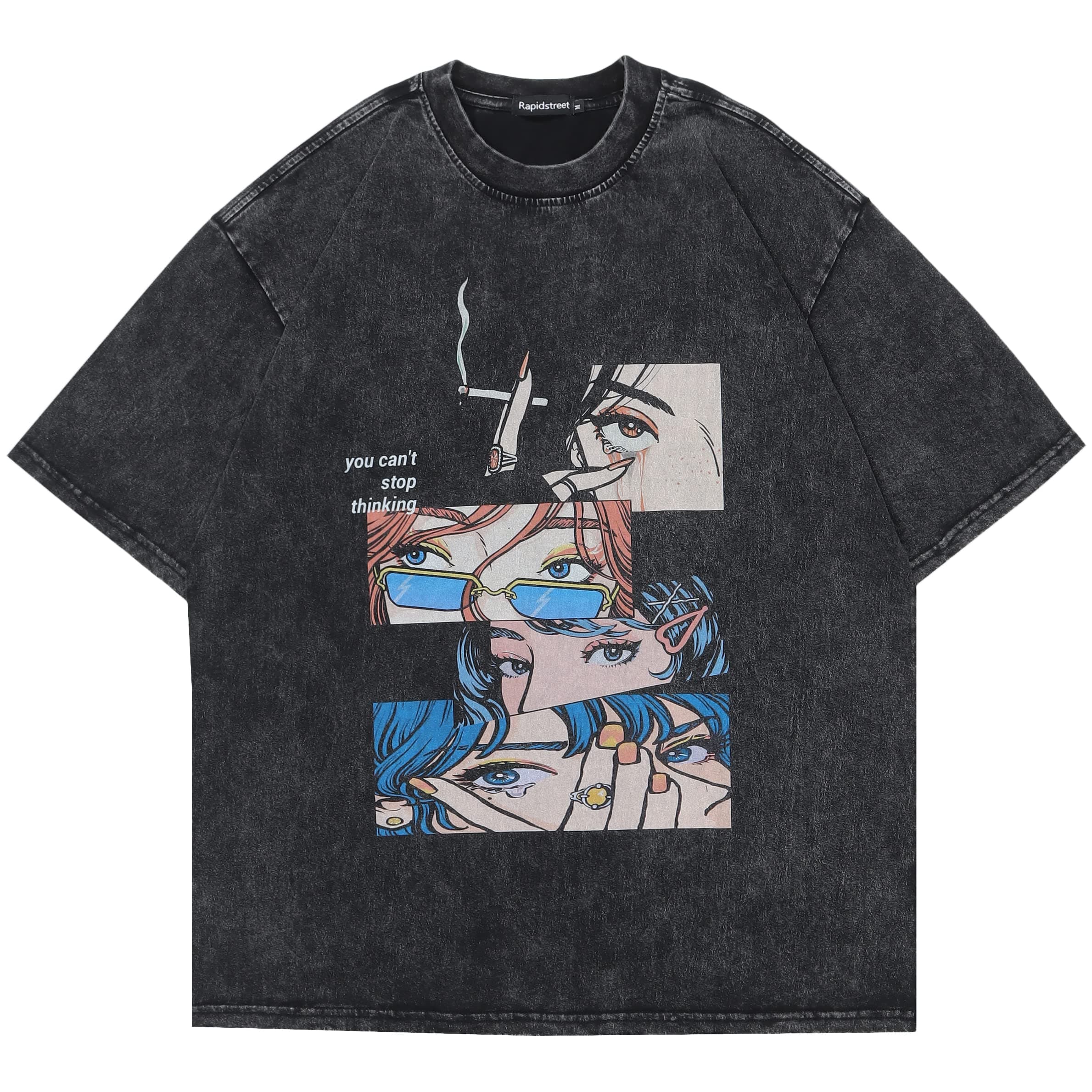 Men T-Shirt Streetwear Aesthetic Graphic Relaxed Tee Shirt Unisex Hipster