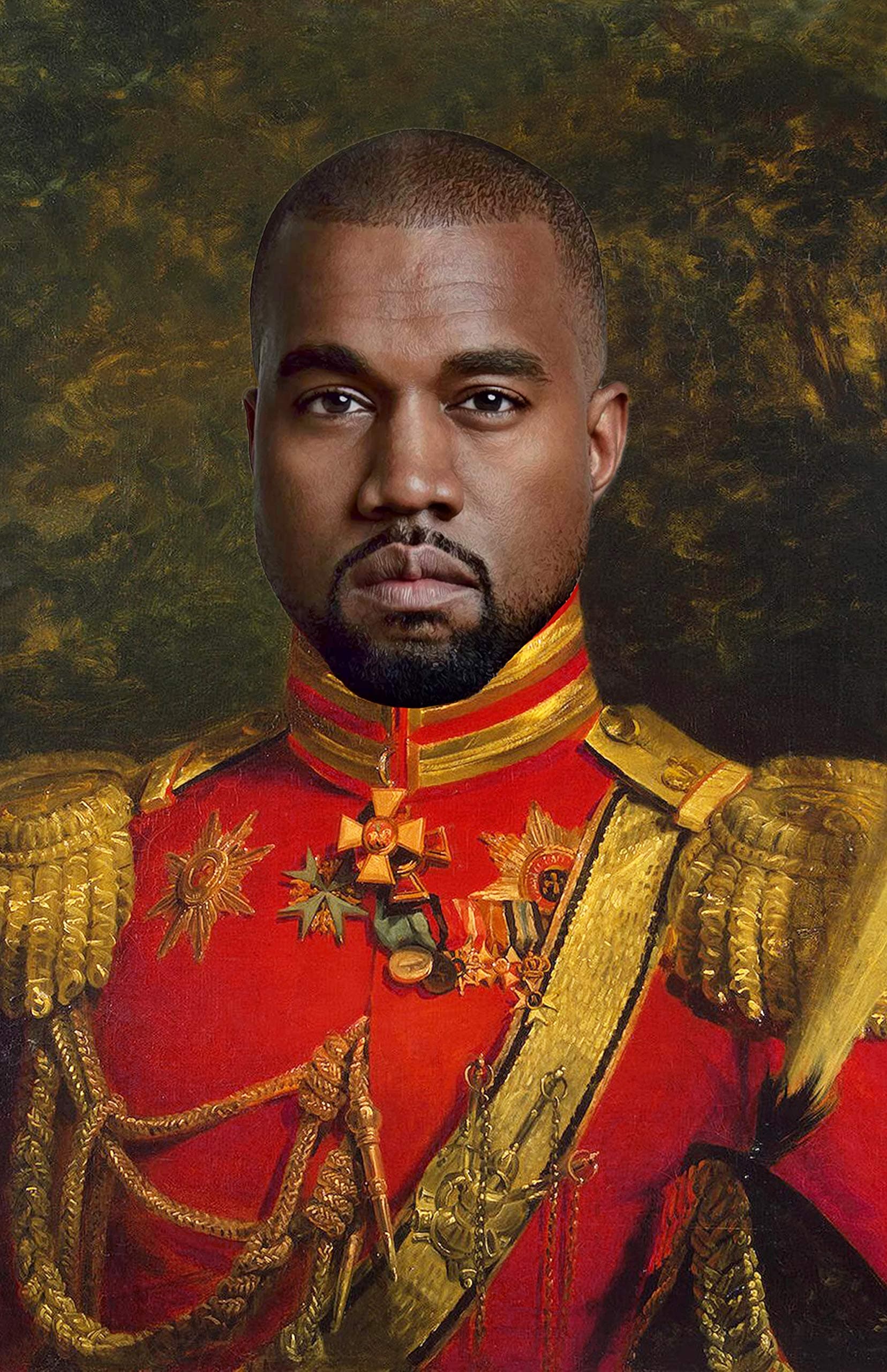 Kanye West Poster - Funny Celebrity Art - Faux Oil Painting Print - Novelty Pop Culture Artwork Gift