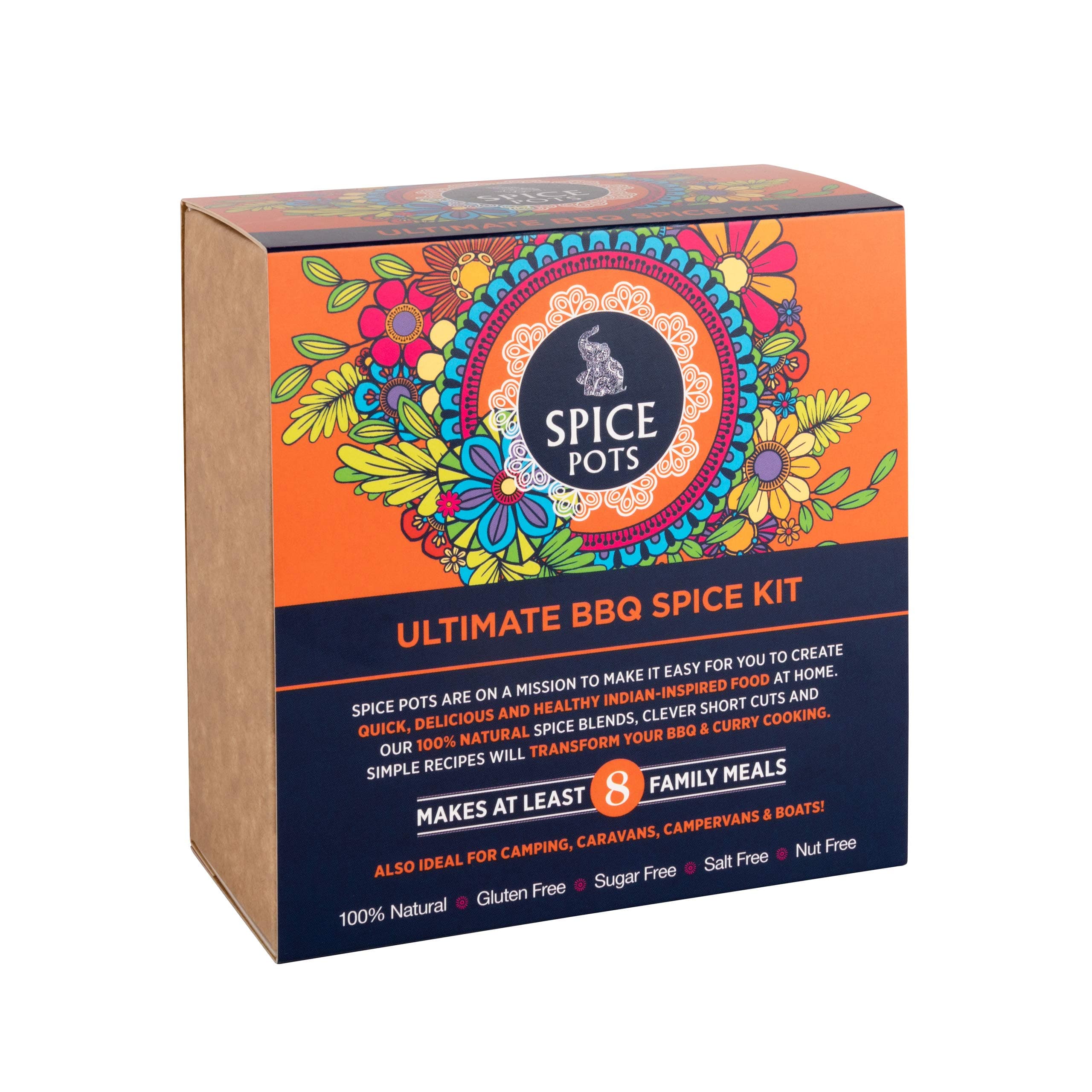 Spice Pots BBQ Spice Rub Gift Set – 4 x 40g Natural Grill Seasonings & Recipe Book – Spice Rubs for Chicken, Ribs, Kebabs & Marinades – Father’s Day Gift for Dad – Vegan & Gluten Free