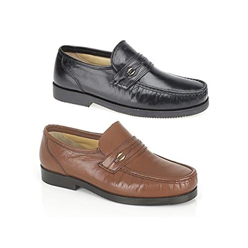 BARRIE Mens Leather Moccasins Black