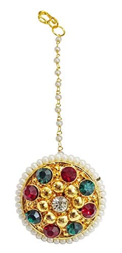 New Traditional Gold Tone Forehead Maang Tikka Wedding Indian Bridal Ethnic Jewelry