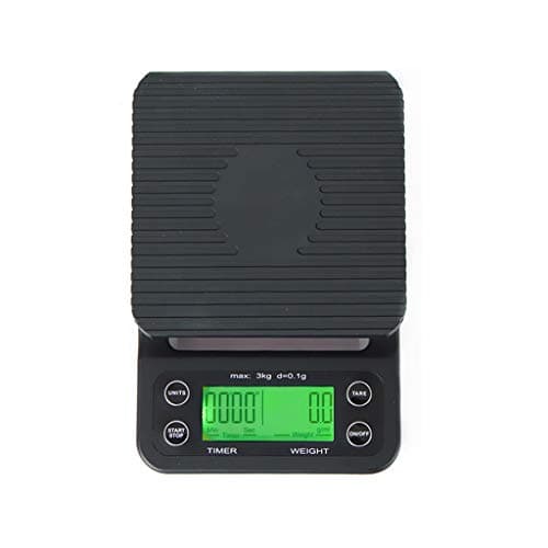 Digital Kitchen Scales, (3kg, 0.1g) Mini Coffee Scales Electric Cooking Scales Back-Lit LCD Display Tare Features Stainless Steel Black (Color : Black, Size : 19513030mm)