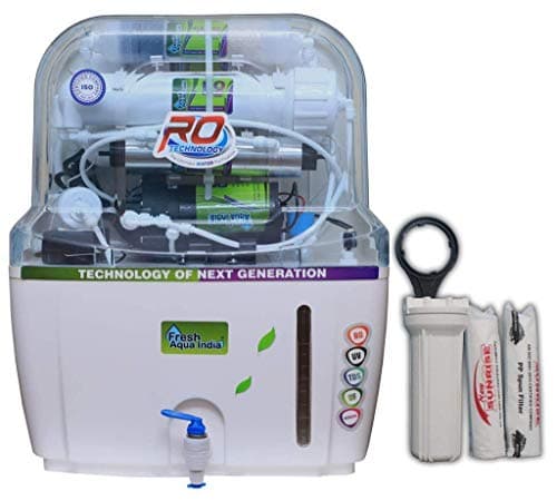 DE FRESH Plastic AQUA INDIA 15 L 14STAGE RO UV UF TDS Alkaline Water Purifier with Full KIT, 30 Inch, Multicolour