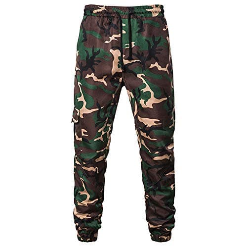 Qingduomao Men's Sweatpants Jogging Camouflage Print Pants Tracksuit Bottoms Casual Trousers Comfortable