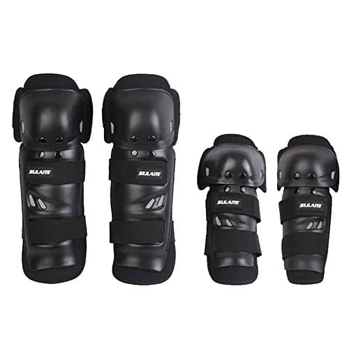 Yayoshow 4Pcs Kit Adult Elbow Knee Shin Armor Guard Pads Protector for Motorcycle Bike BMX Protective Gear