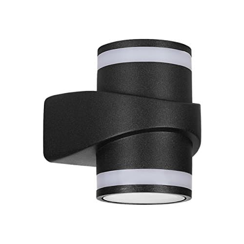 CHMPH 10W LED Wall Lamp Waterproof IP64 Wall Lighting 3000K Warm White LED Black Exterior Wall Lights 800LM 14X14X12CM up Down (Black)