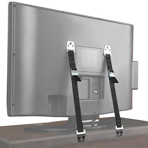 Safety Baby Metal Furniture / Tv Straps - Earthquake Proof - Bolts & Hardware Included (2 Pack)