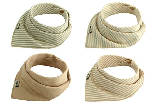 CTDream 4 Piece Soft Baby Bibs,Natural Color Cotton
