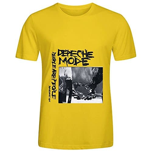Depeche Mode People Are People Ep Soul Mens Crew Neck Cotton Shirt Yellow