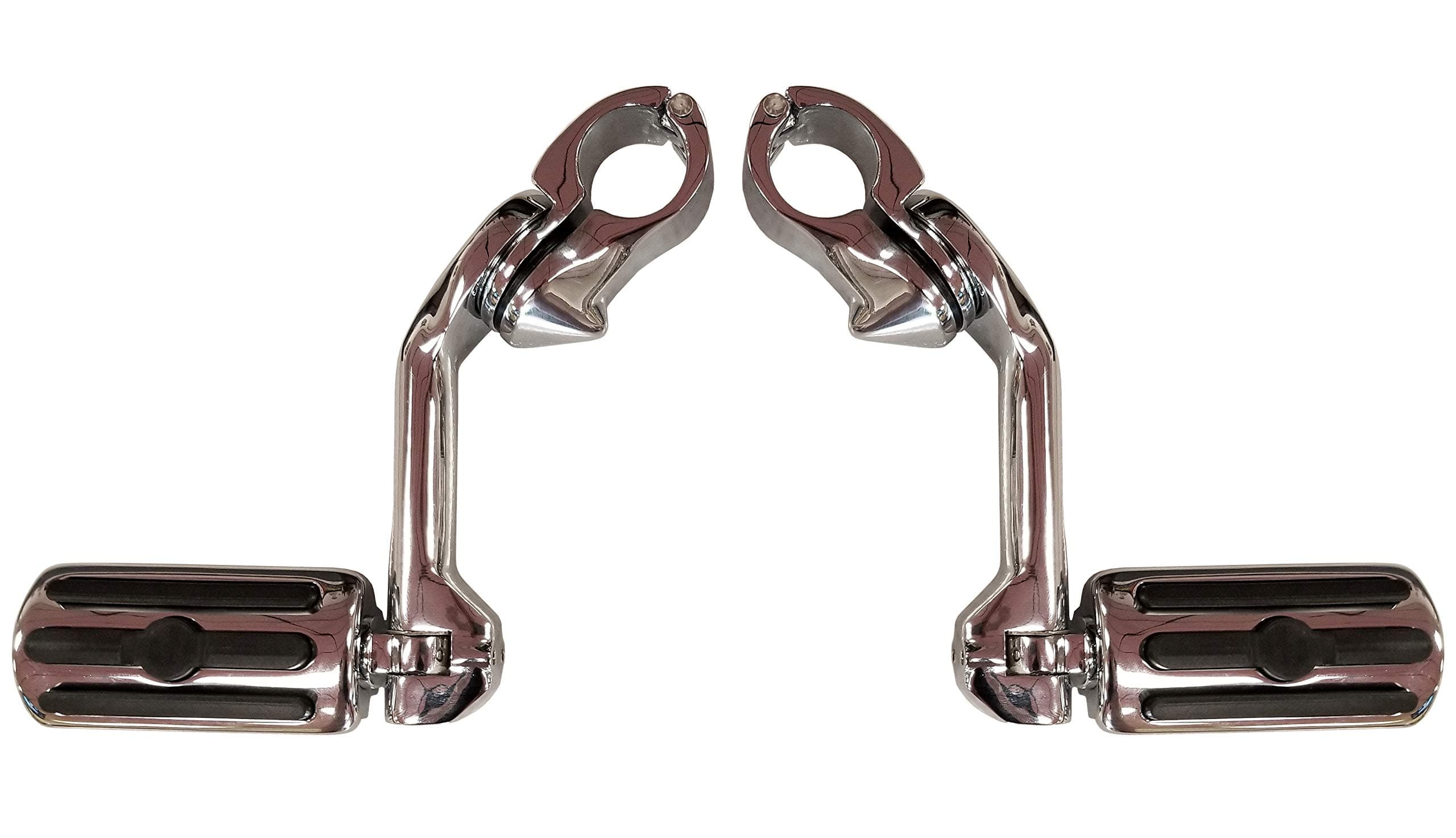 Hoosier Garage - Top Quality Long Highway Pegs Foot Rests for 1.25" Engine Guard - Compatible with/Replacement for Harley Davidson Road Glide, Electra Glide, Road King, Street Glide