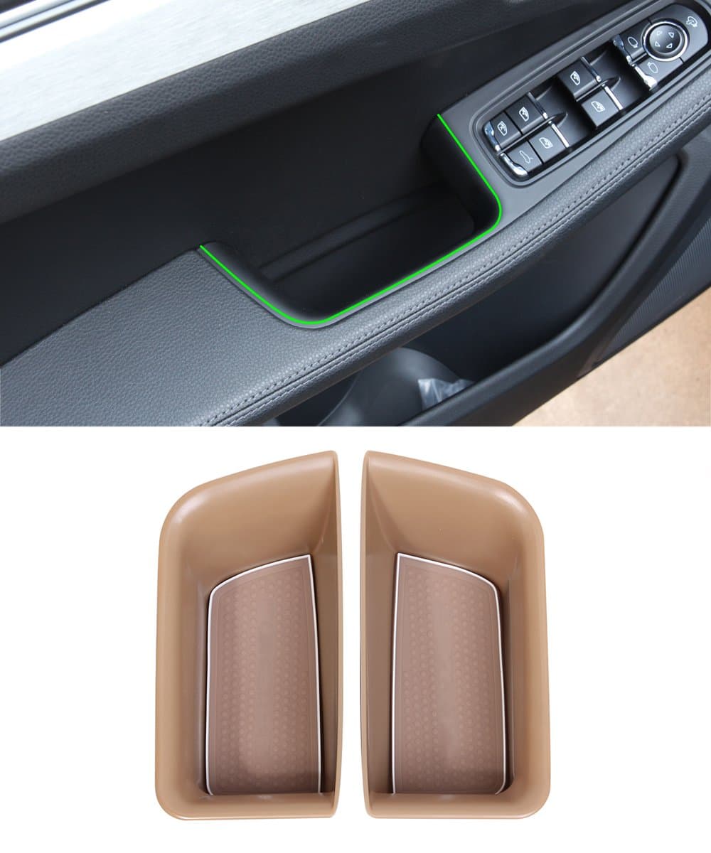 METYOUCAR Plastic Armrest Storage Box Phone Glove Tray for Porsche Macan 2014-2017 (Beige, Front Door)