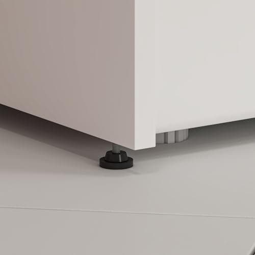 HOMIDEA MIA Washing Machine Cabinet, Tall Bathroom, Top Unit for Washing Machine and Tumble Dryer for Kitchen and Bathroom, 182 x 65 x 60 cm (White/Oak)