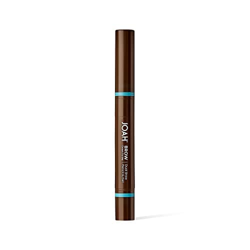 JOAH Brow Down To Me Dual Brow Pencil and Gel, Triangular Tip, Tinted Gel, Long-Lasting Vegan Formula, Smudge-Free Pencil Tip, Lightweight, Water-Resistant, Soft Brown
