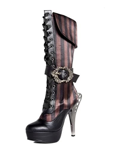 Hades Shoes H-Ethereal Beautiful Victorian Knee high Boots 9 / Black