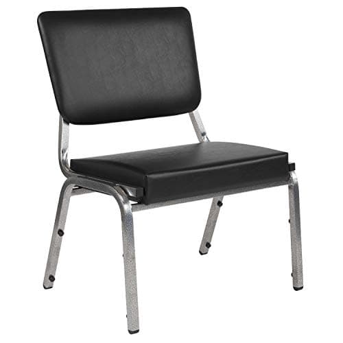 Flash Furniture HERCULES Series 1500 lb. Rated Black Antimicrobial Vinyl Bariatric Medical Reception Chair with 3/4 Panel Back