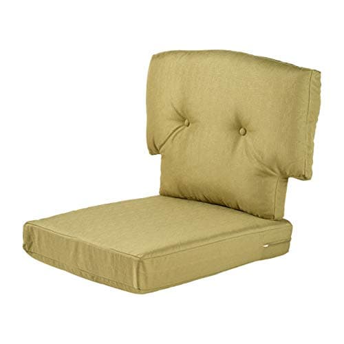 Quality Outdoor Living All Weather Deep Seating Patio Chair T-Back Style Seat and Back Cushion Set, 23-Inch by 26-Inch, Green (Pack of 2)