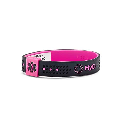 myID Sport Medical ID Bracelet Black/Pink MD