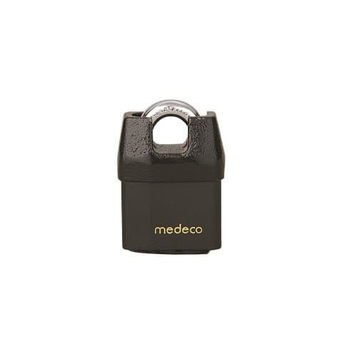 Medeco M3 5/16" Shrouded Boron Padlock, 3/4'' Shackle Clearance, Indoor/Outdoor