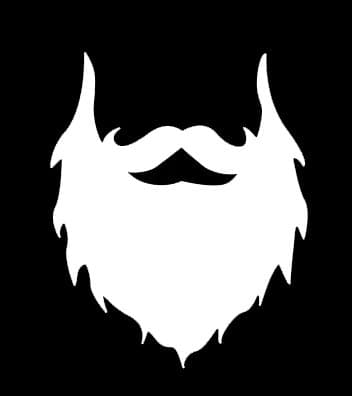 Beard Decal Vinyl Sticker | Cars Trucks Vans Walls Laptop | White | 5.5 x 4.5 in | LLI777