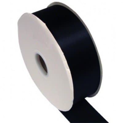 38mm Satin Ribbon Black Double Faced (38mm x 3 Metres) by iWorldApparel