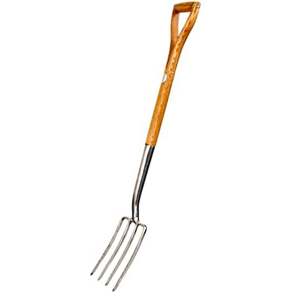 RolsonQuality Tools Ltd 82621 Stainless Steel Border Fork with Ash Wood Handle