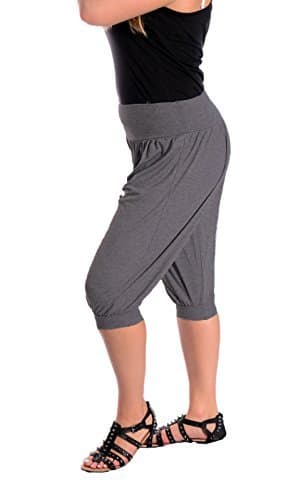 Womens Shorts Cropped Harem Pants 3/4 Baggy Ali Baba Yoga Trousers Stretch Leggings 8-26