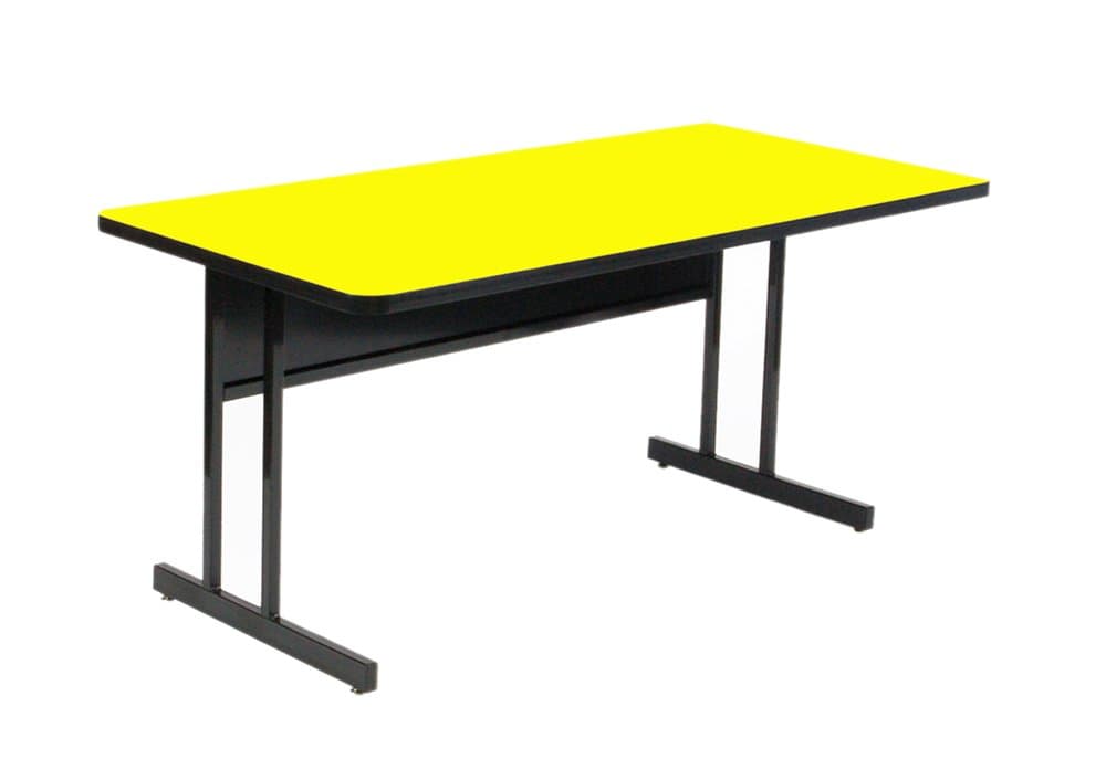 Correll 1 1/4 High Pressure Top Computer/Training Rectangular Table Yellow - 72" L x 30" W